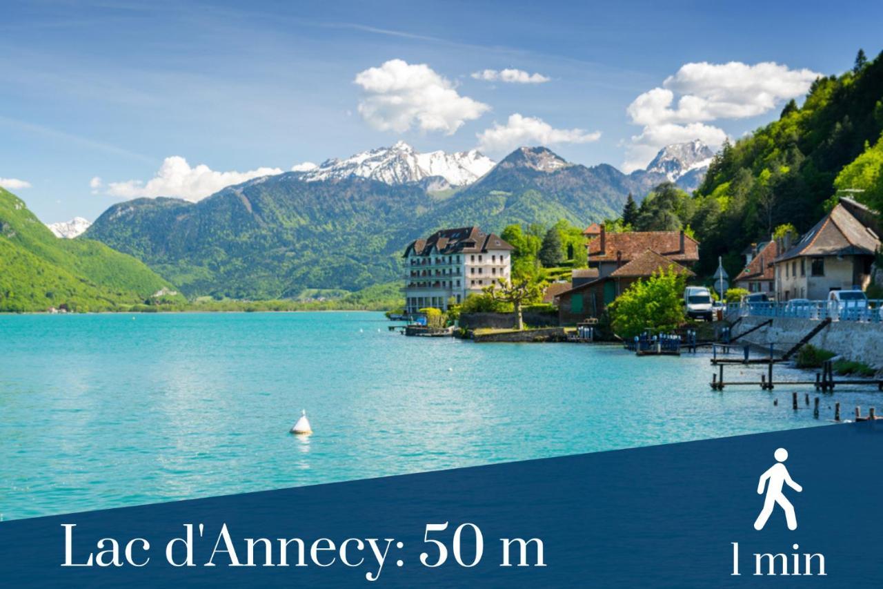 Homey Montaigne - New - A 1 Min A Pied Du Lac D'Annecy - 2 Balcons Prives - Appartement Avec 2 Chambres - Stationnement Gratuit Toute L'Annee Sauf En Ete - Juin A Aout Exterior photo